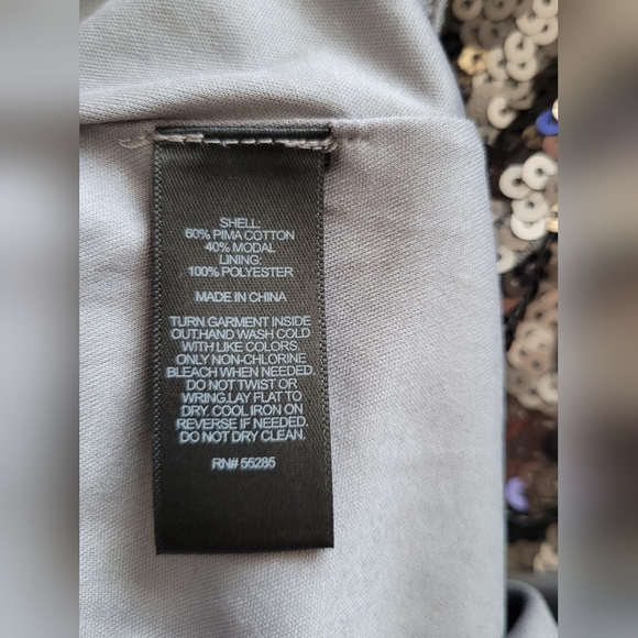 Express Sequins Embellishment Mini Skirt, Pima Cotton Blend, Puple & Silver, SP - Picture 5 of 10